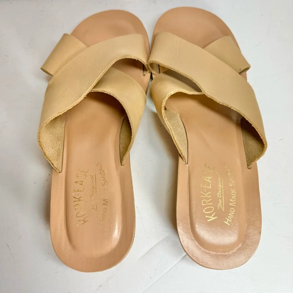 Kork-Ease Women's Cream Wedge Comfort Sandals Size 9‎